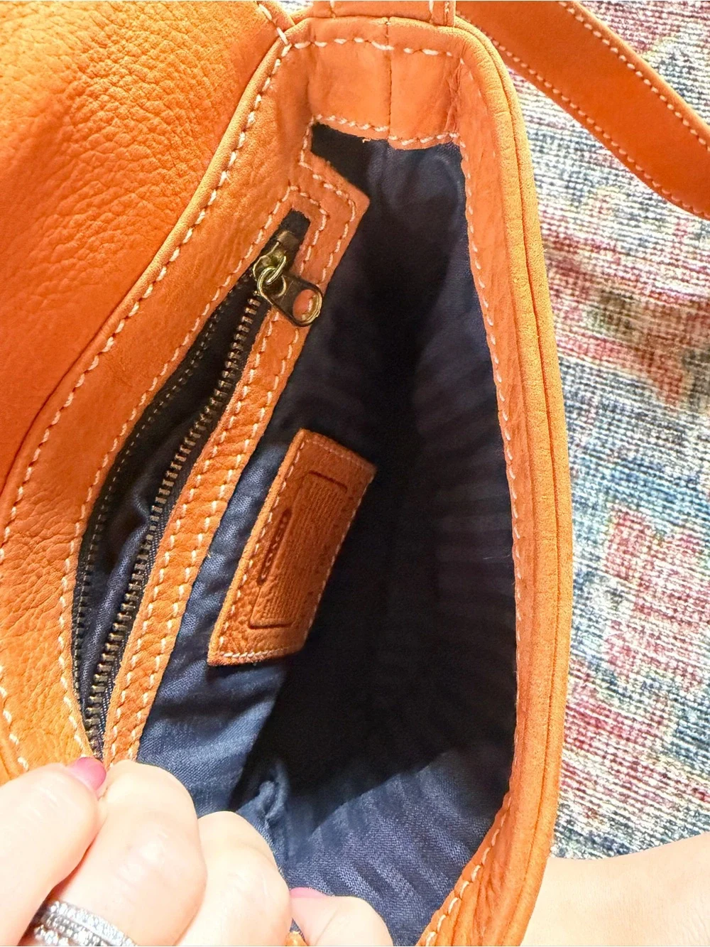 Coach Sonoma Small Flap Bag Pebbled Nubuck Leather Crossbody in Orange May 1996
